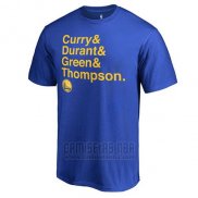 Camiseta Manga Corta Golden State Warriors Azul Stephen Curry & Kevin Durant & Draymond Green & Klay Thompson